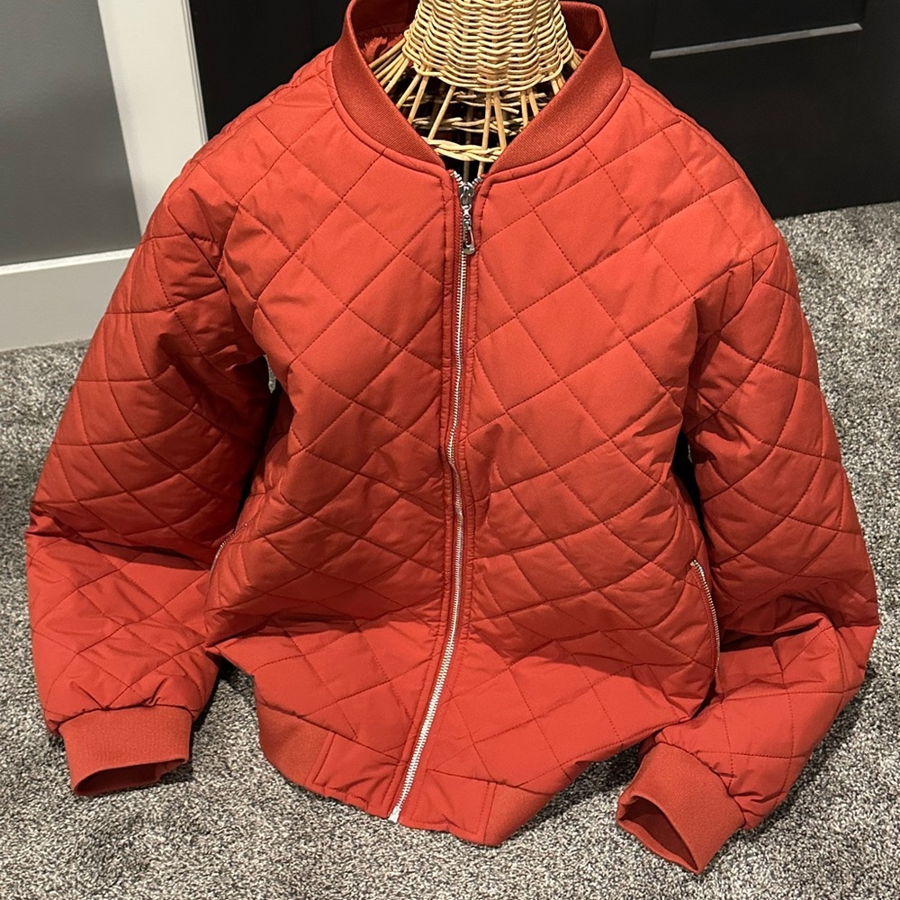 Quilted Red Bomber Jacket size XL